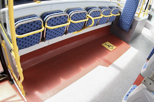 Priority seating and wheelchair parking on public transport buses