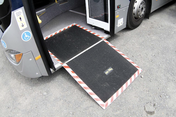 Wheelchair ramp available on public transport buses